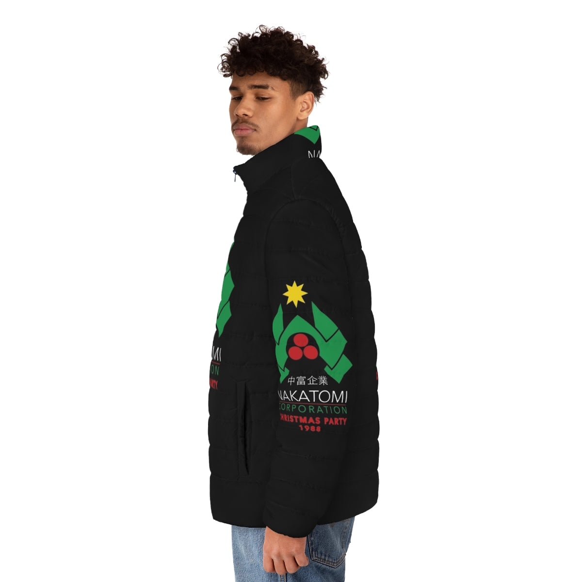 Nakatomi Corporation Christmas Party Puffer Jacket - Die Hard Inspired Retro 80s Fashion - men side left