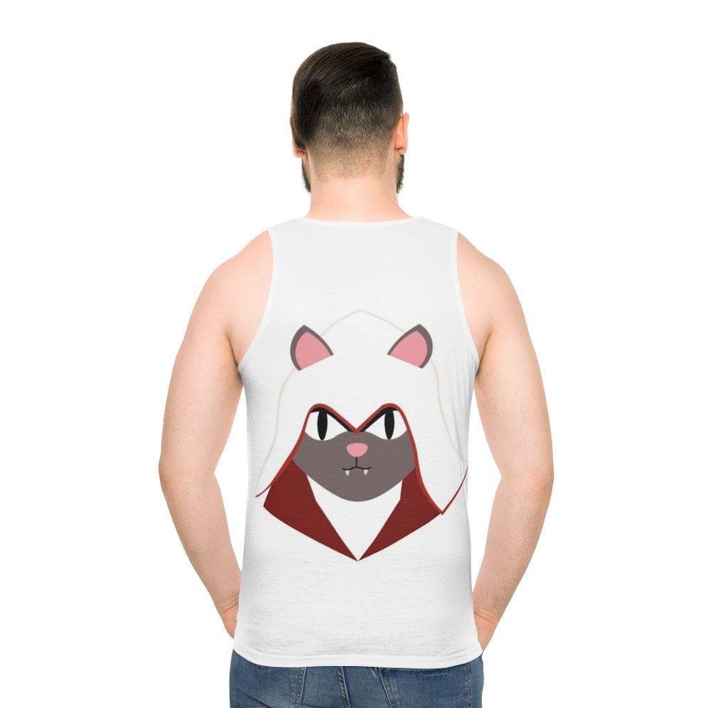 Assassin's Creed Ezio Cat Graphic Unisex Tank Top - men back