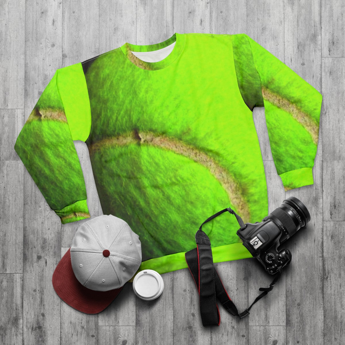 Tennis Ball Yellow Sweatshirt - flat lay