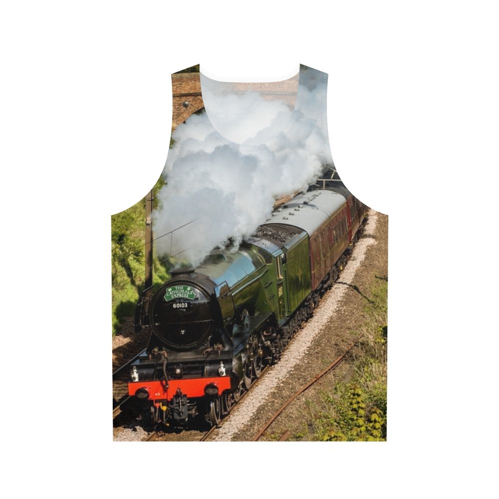 Man wearing The Classic Flying Scotsman Unisex Tank Top