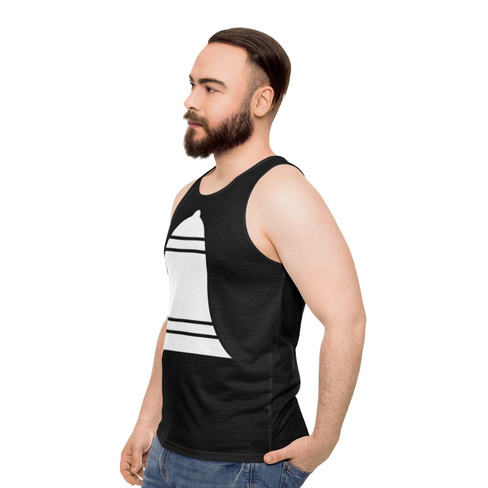 White Bell Campana Unisex Tank Top for Activities and Hobbies - men side