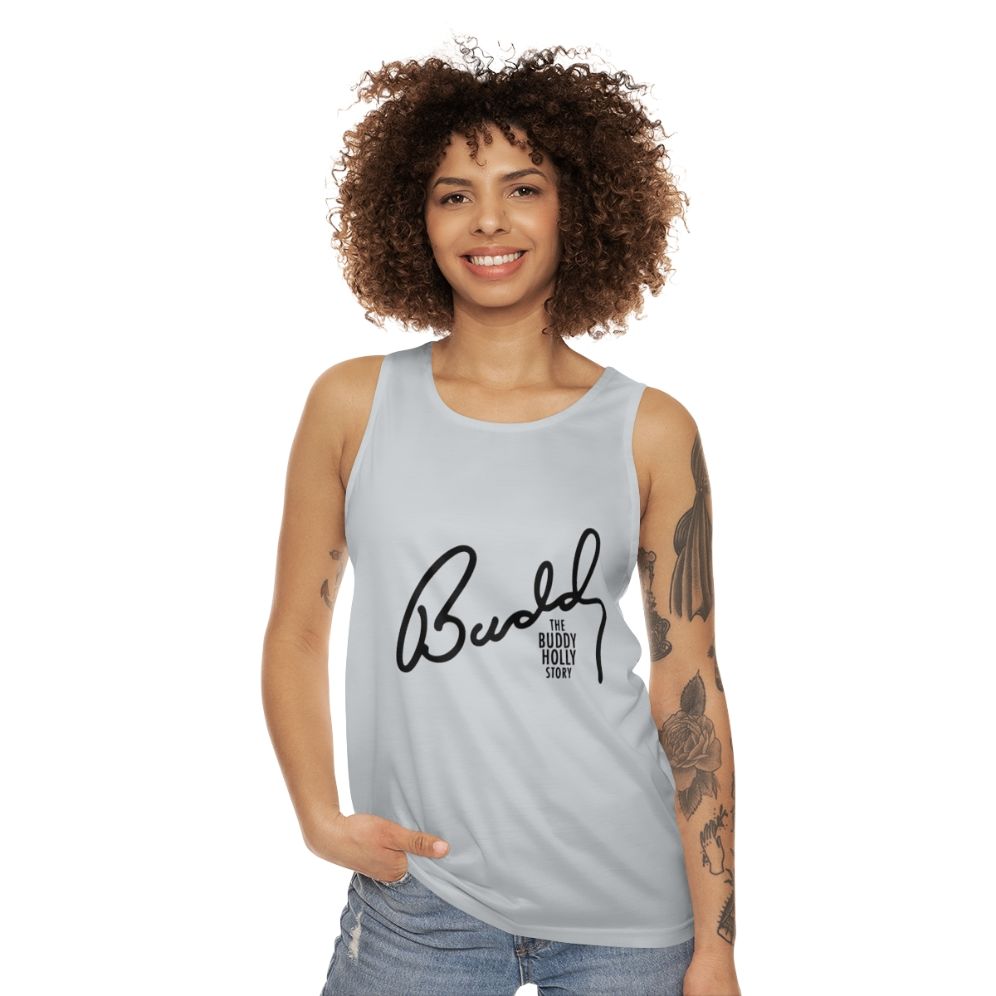 Buddy Holly Colorized Unisex Music Tank Top - women