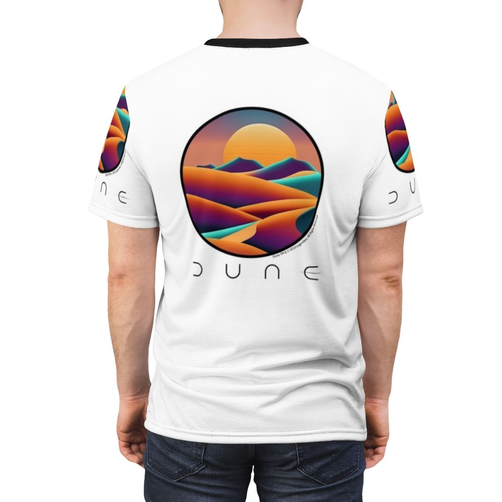 Dune-inspired desert landscape AOP t-shirt design - men back