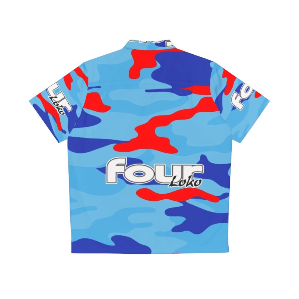 Blue Razz Camo 4Loko Hawaiian Shirt - Back