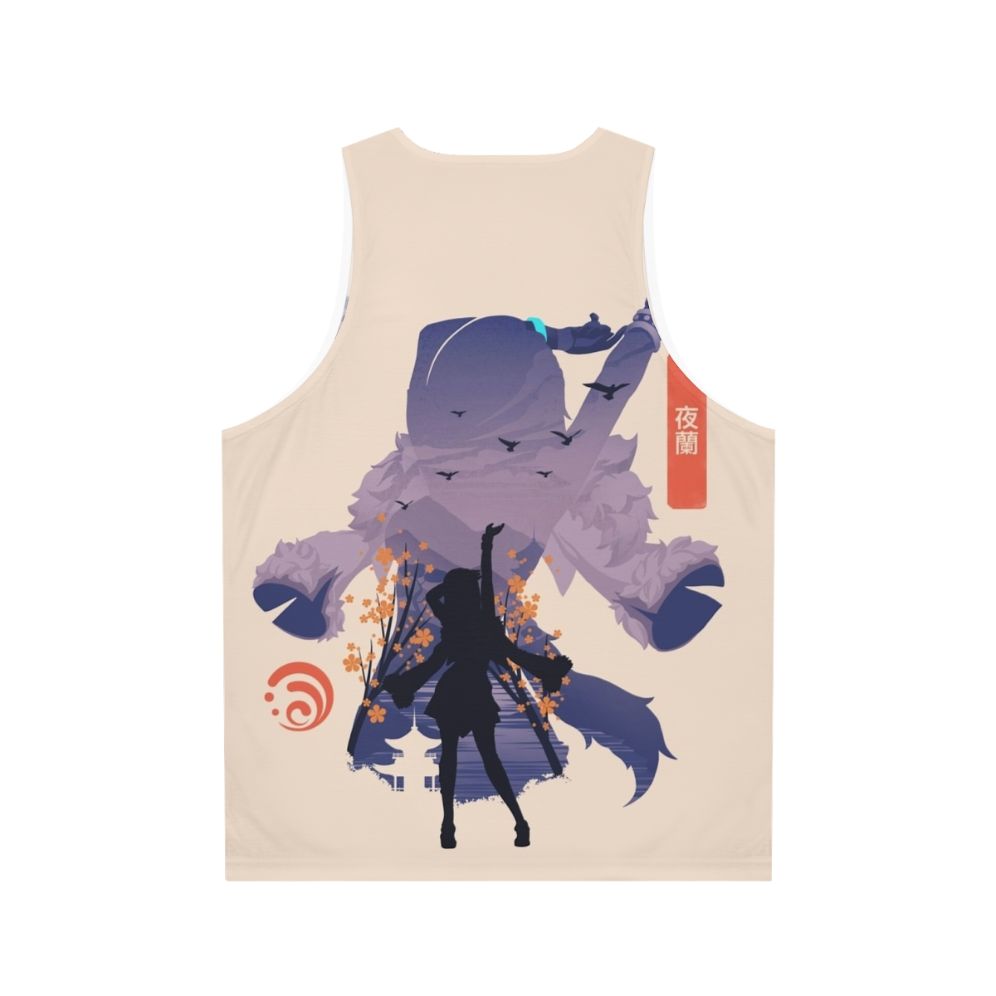 Umbrabilis Orchis unisex tank top with anime-inspired design - Back