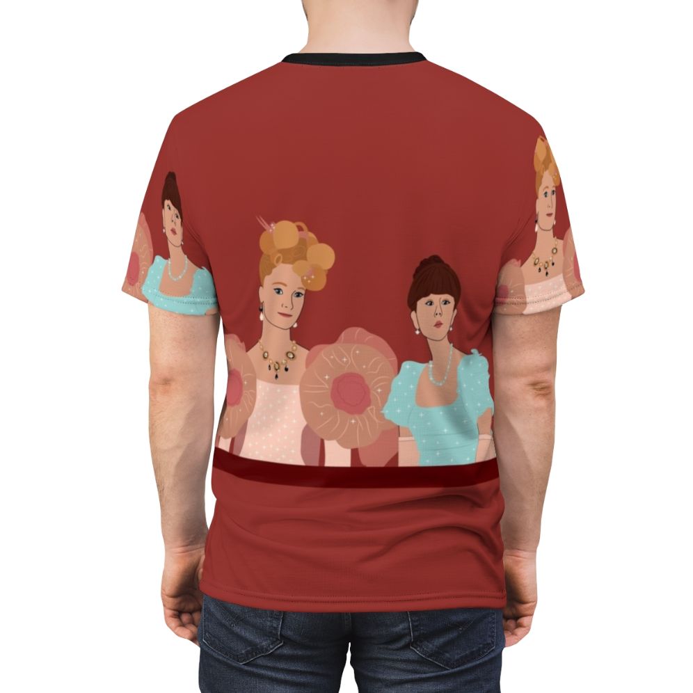 Bridgerton-inspired t-shirt with Eloise Bridgerton and Cressida Cowper print - men back