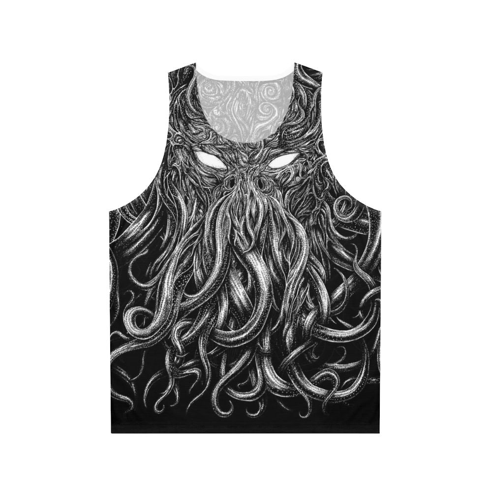 Lovecraft-inspired unisex tank top with gothic, supernatural design