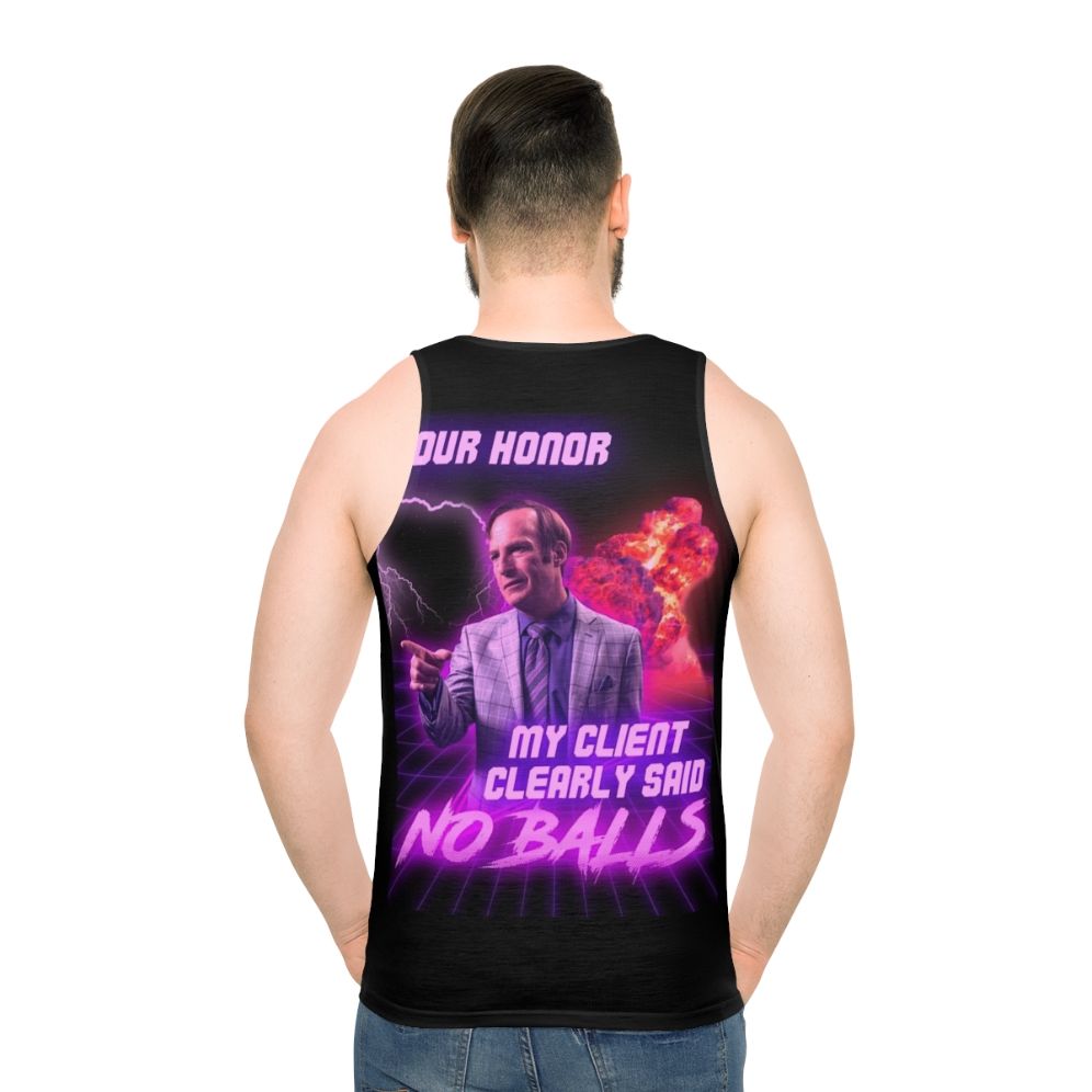 Unisex "No Balls" Funny Novelty Tank Top - men back