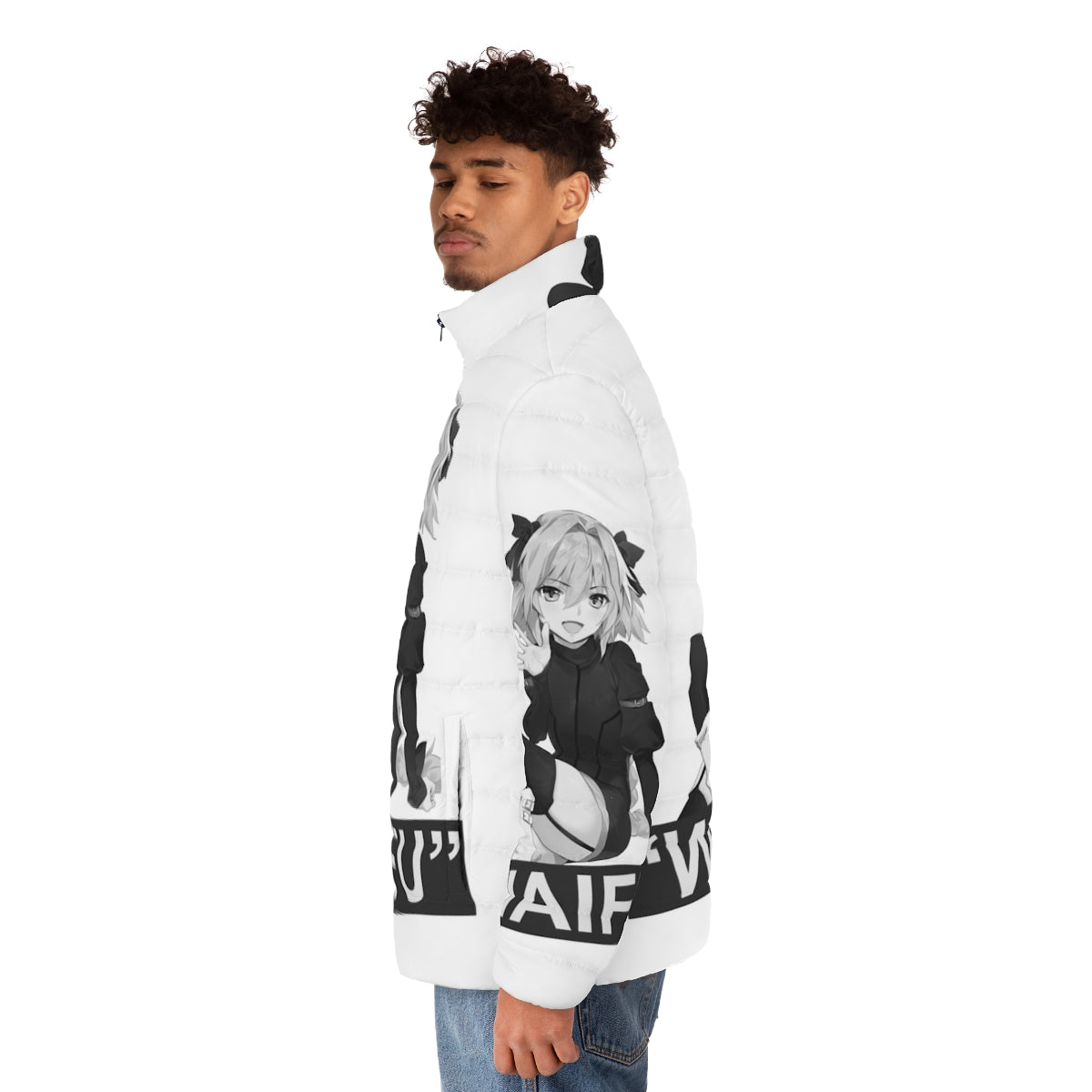 Fate Astolfo Waifu Anime Puffer Jacket - men side left