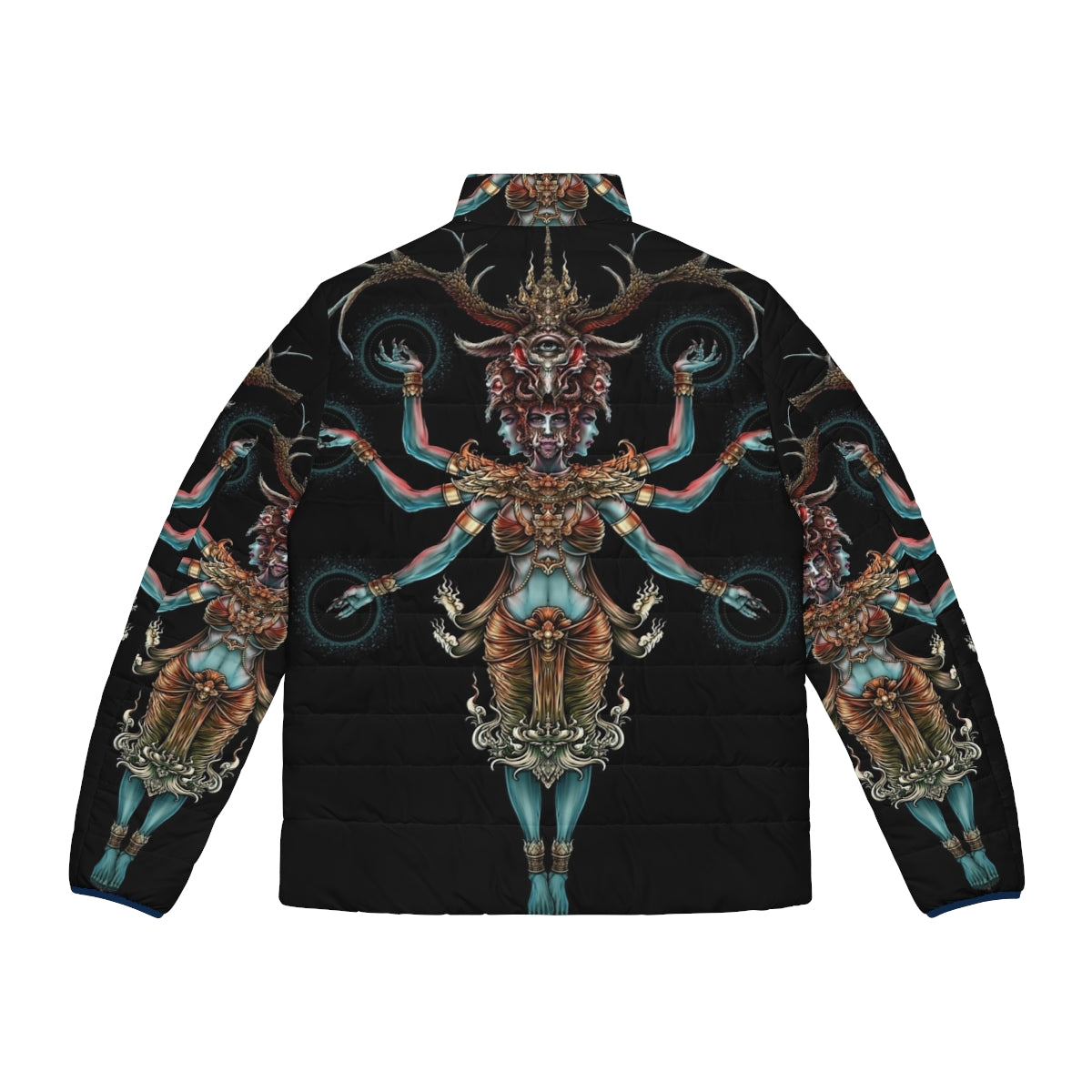 Winya No 141 Puffer Jacket - A dark and mystical jacket inspired by Thai culture and fantasy elements - Back