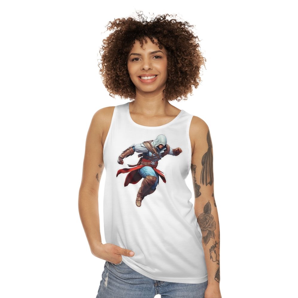 Assassin's Creed unisex tank top featuring fan art graphics - women