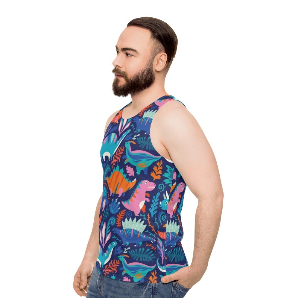 Dino Team 1 Unisex Dinosaur Tank Top - men side