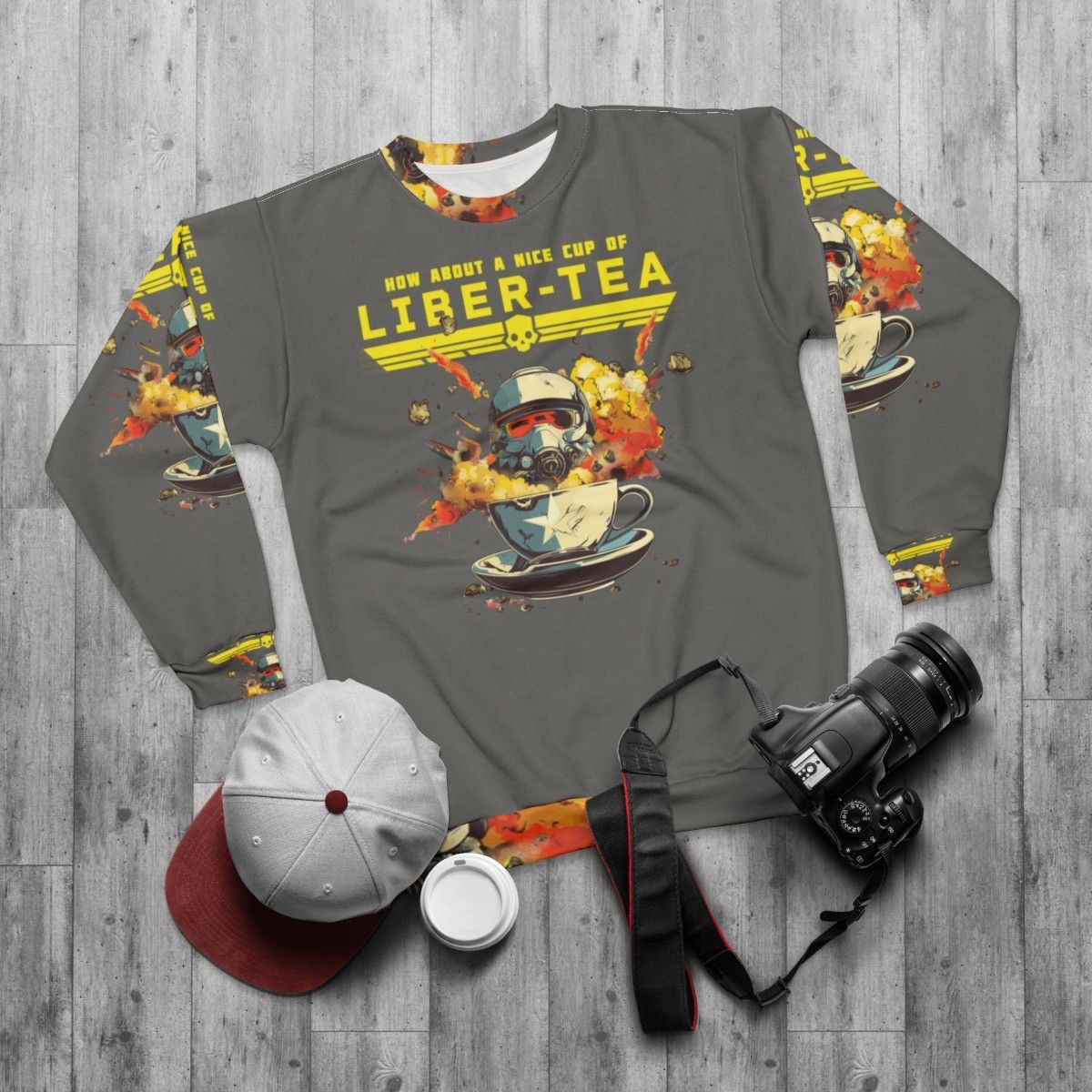 Helldivers II Co-Op Shooter Sweatshirt - flat lay