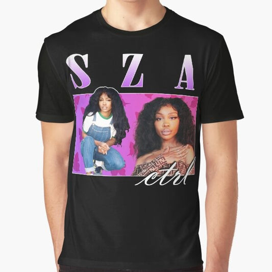 SZA Retro Vintage 90s Aesthetic Graphic T-Shirt featuring a hip hop and RnB inspired design