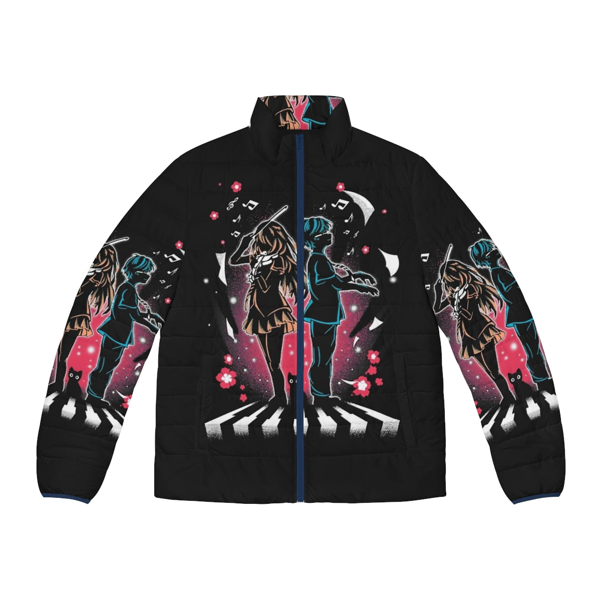 "Lie In April" Puffer Jacket with Anime Inspired Design