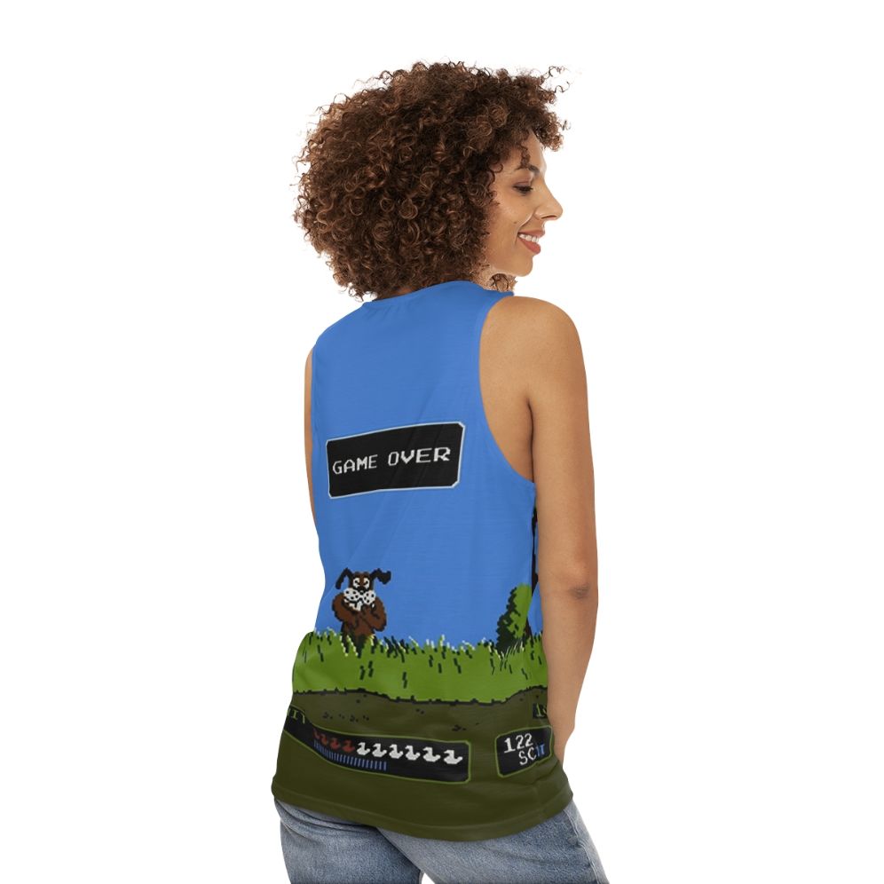 Retro gaming duck hunt unisex tank top - women back