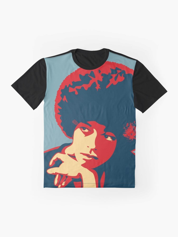 Angela Davis Graphic T-Shirt - Celebrate the legacy of this iconic Black activist and feminist - Flat lay