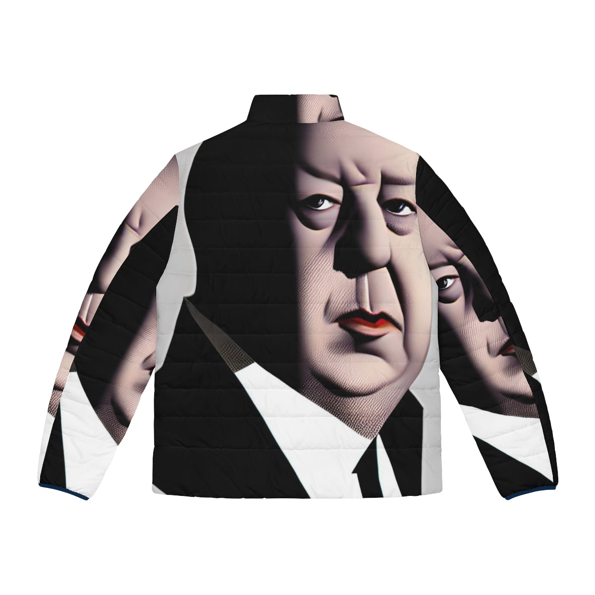 Alfred Hitchcock Portrait Puffer Jacket - Iconic Director's Movies - Back