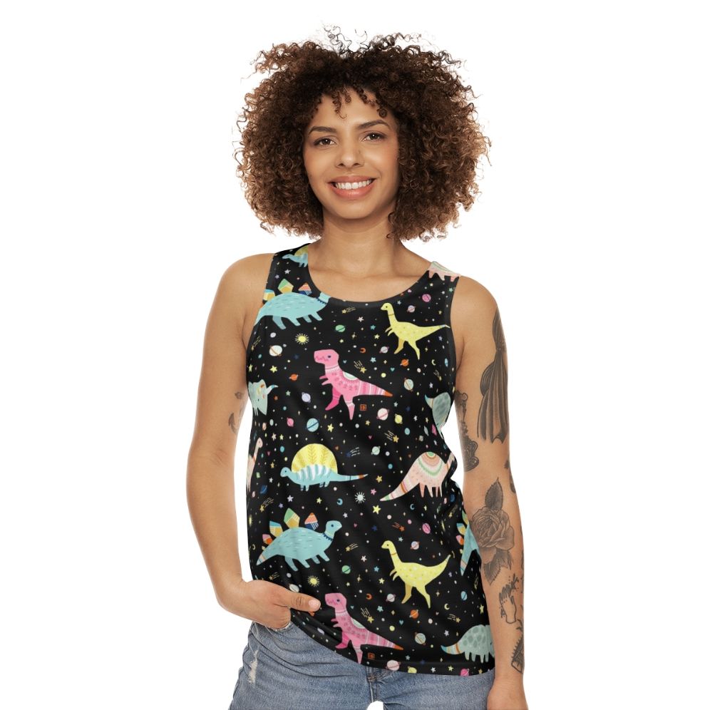 Unisex dinosaur-patterned tank top - women