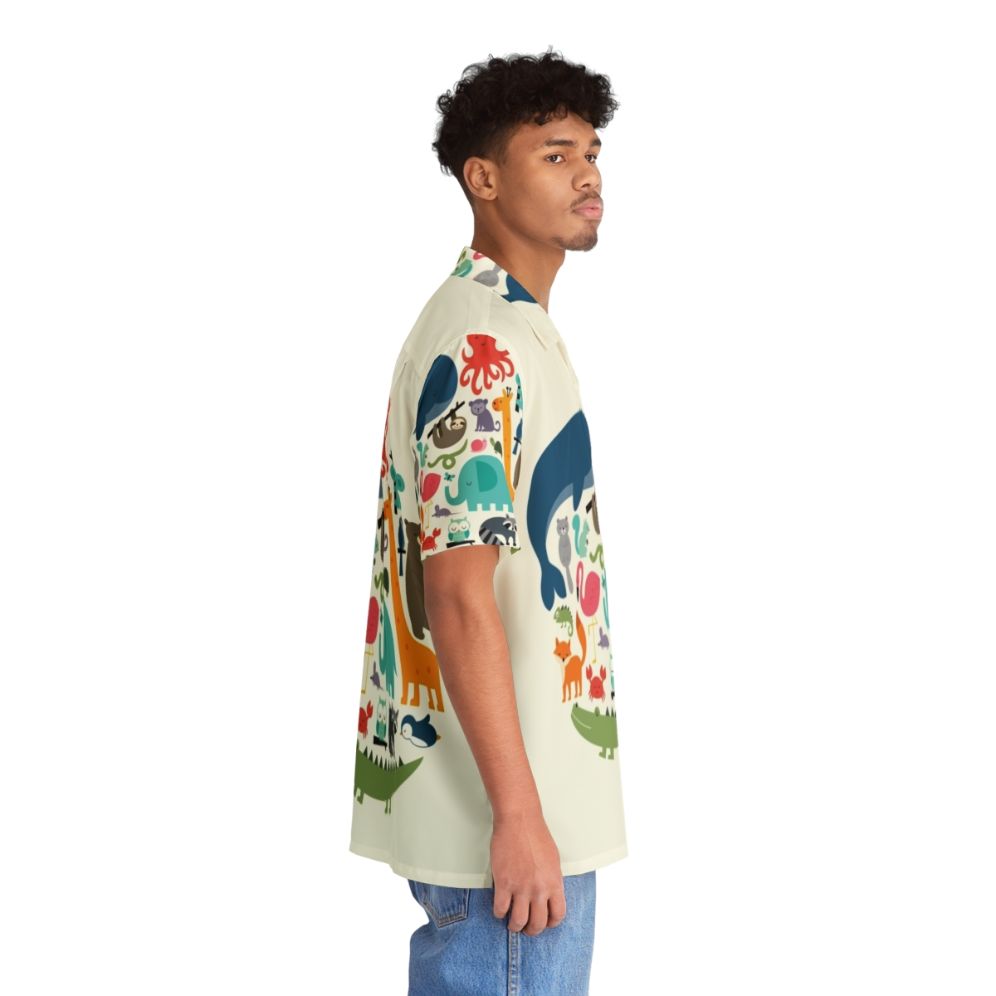 Colorful Hawaiian Shirt with Nature & Wildlife Motifs - People Pight