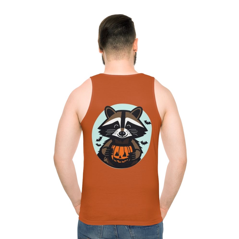 Trick Or Trash Raccoon Unisex Halloween Tank Top - men back