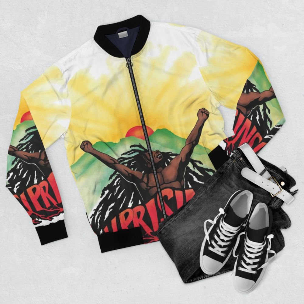 Reggae music-inspired Bob Uprising bomber jacket - Flat lay