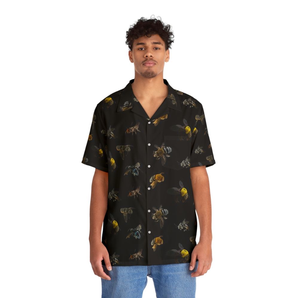 Native Australian Bees Pattern Hawaiian Shirt - People Front