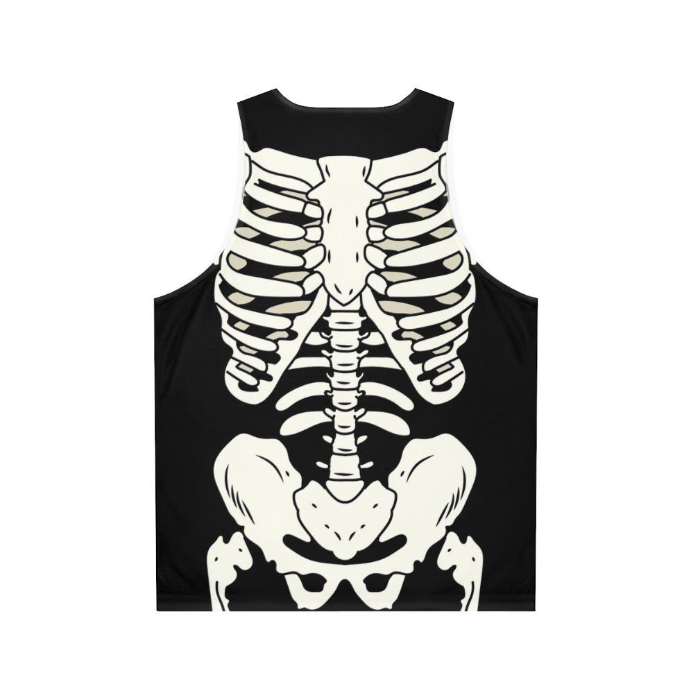 Unisex punk skeleton tank top with ribcage design - Back