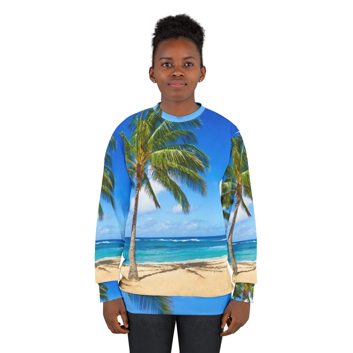 Tropical palm trees sweatshirt design - women