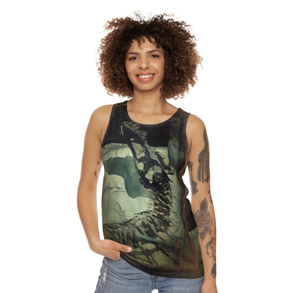 Unisex dinosaur "Bite Me" tank top - women