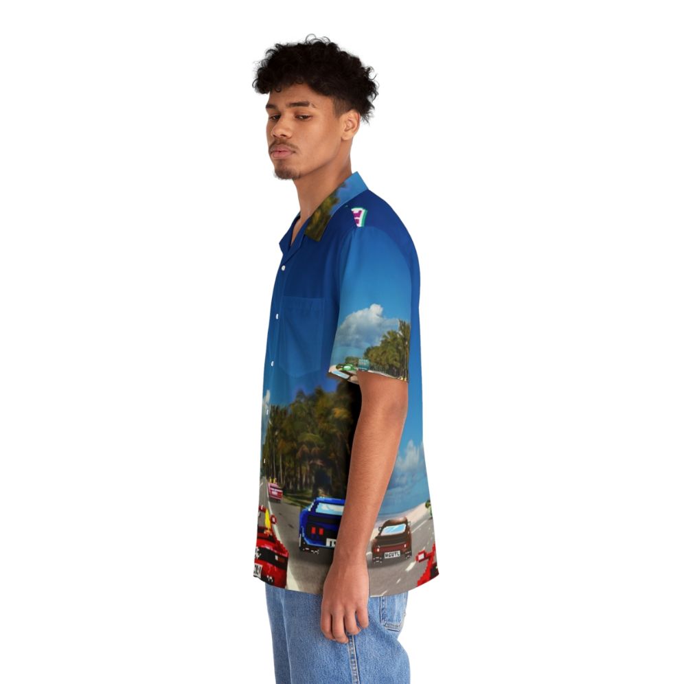 Retro pixel art outrun Hawaiian shirt - People Left