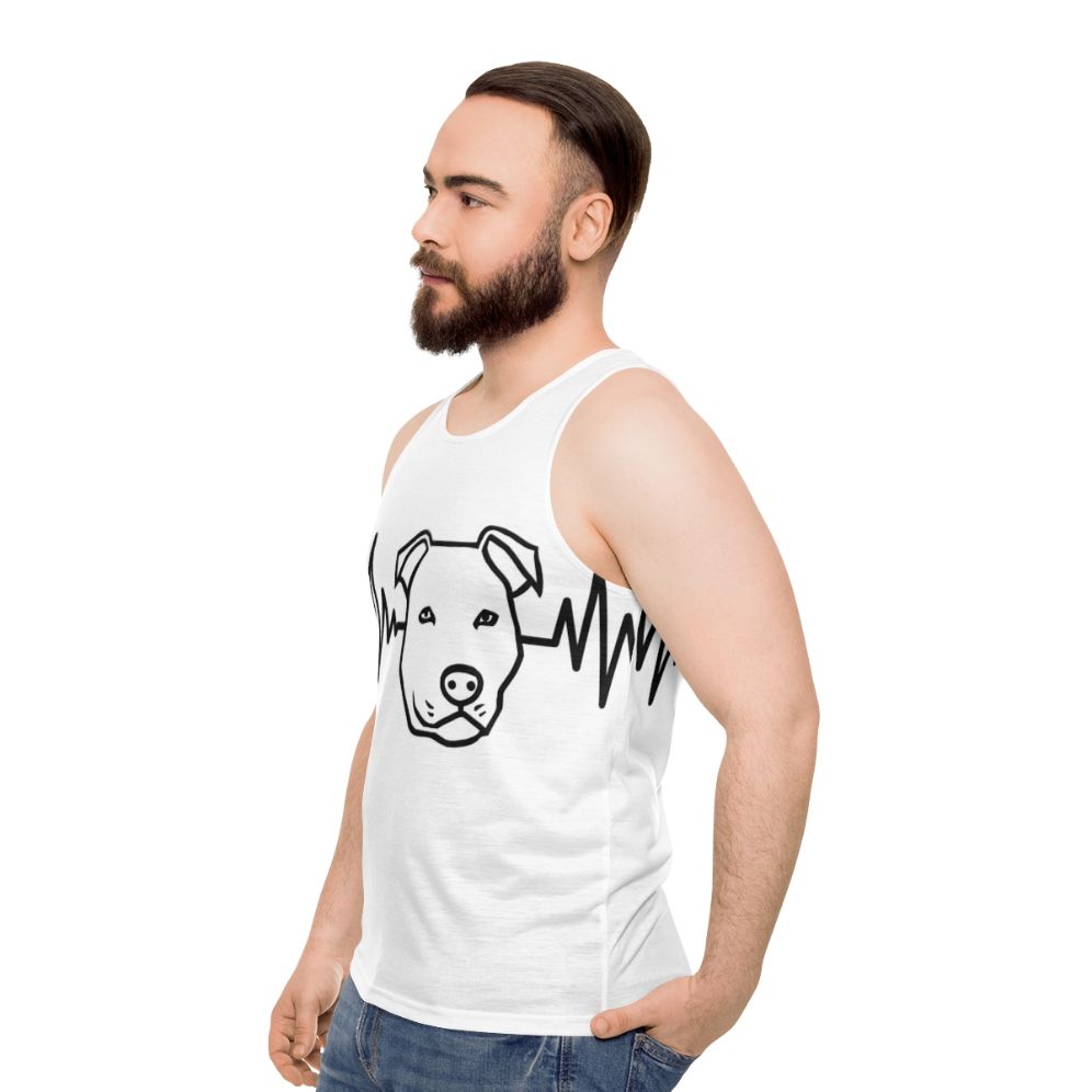 Pitbull Heartbeat Unisex Tank Top - men side