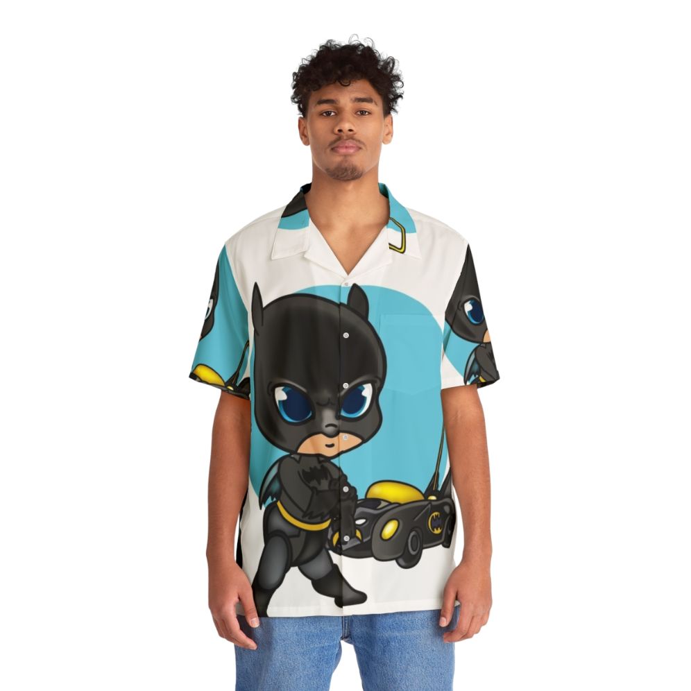 Adorable baby bat in a Hawaiian shirt cartoon design - People Front