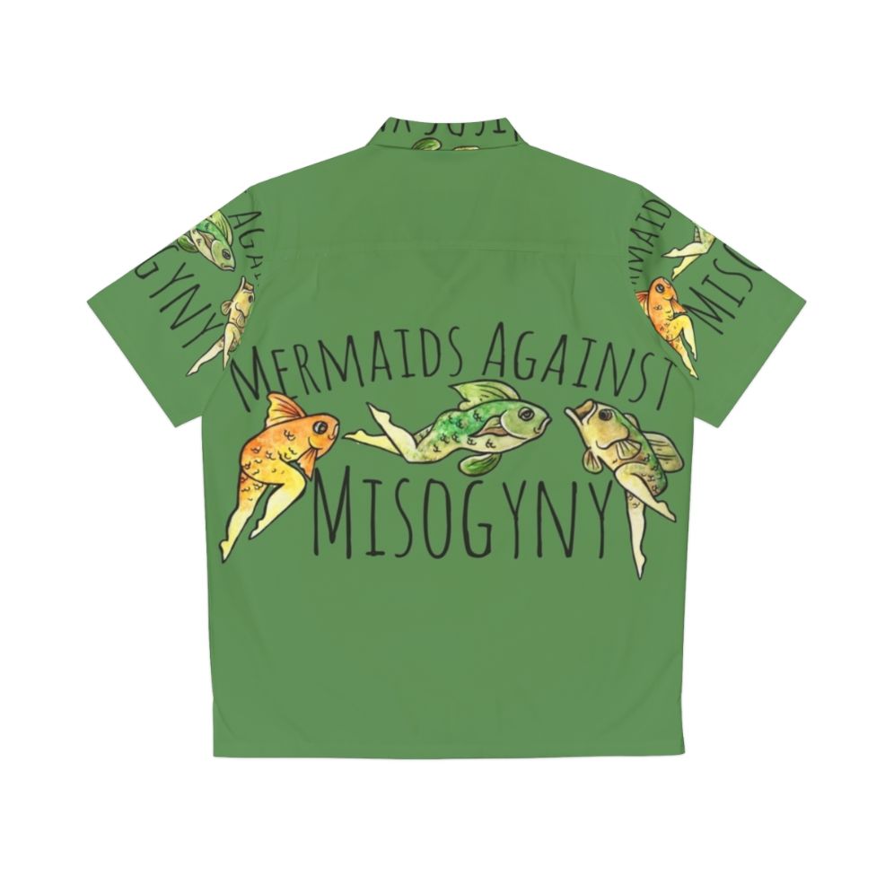 Mermaids Against Misogyny Reverse Print Hawaiian Shirt - Back