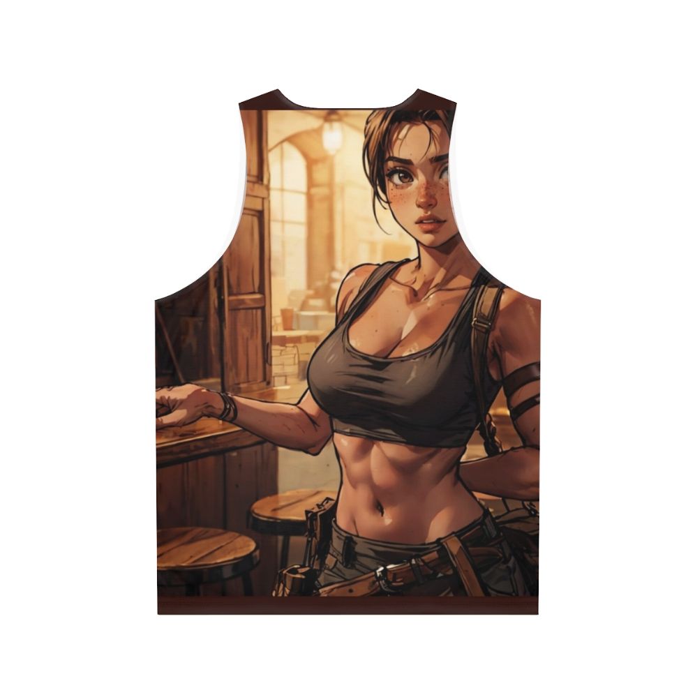 Cute young Lara Croft in a tank top - Back