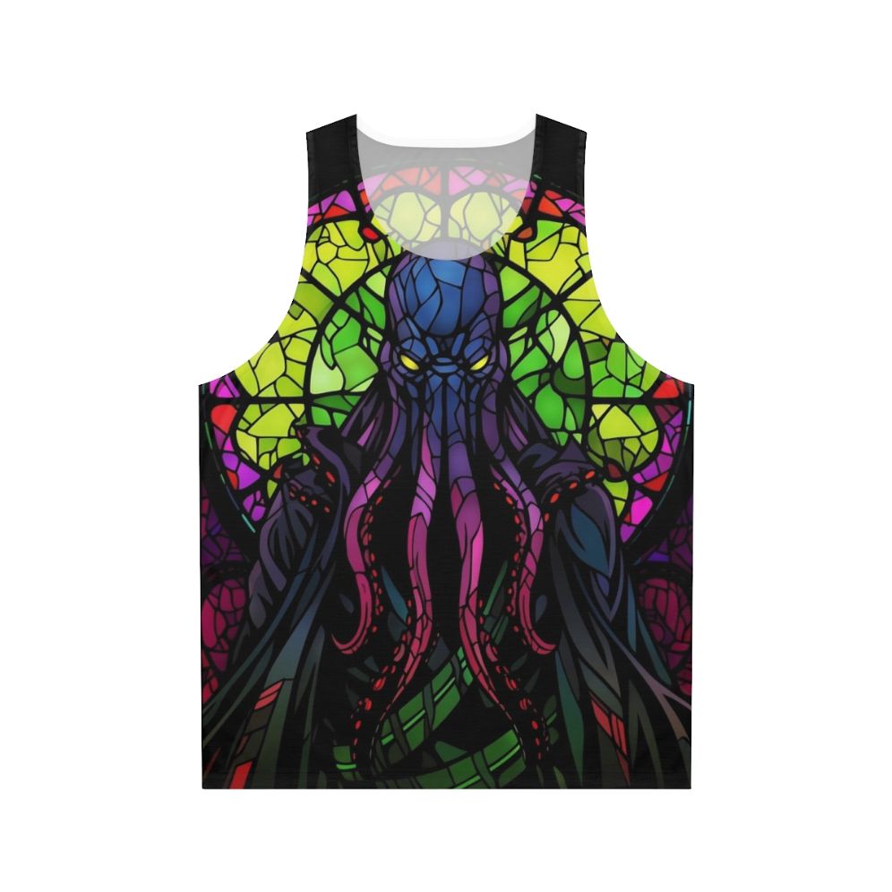 Unisex tank top featuring a fantasy horror inspired design of a Mindflayer