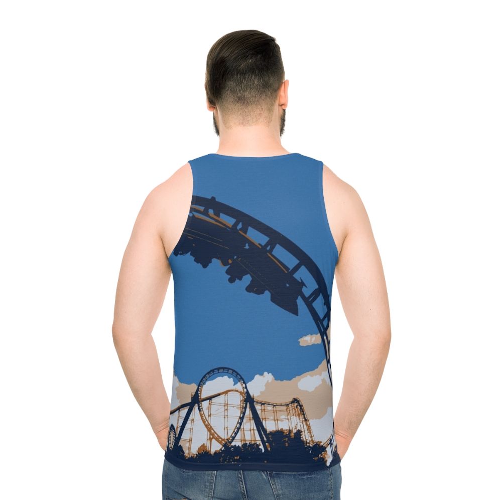 Vortex 1987 Unisex Roller Coaster Tank Top - men back