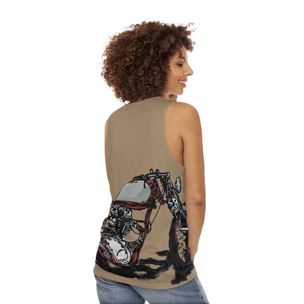 Bobber unisex vintage motorcycle tank top - women back