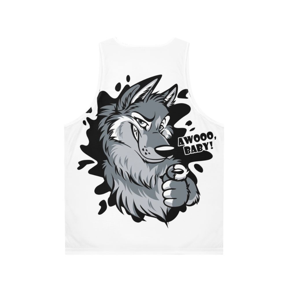 Cute wolf howling baby unisex tank top - Back