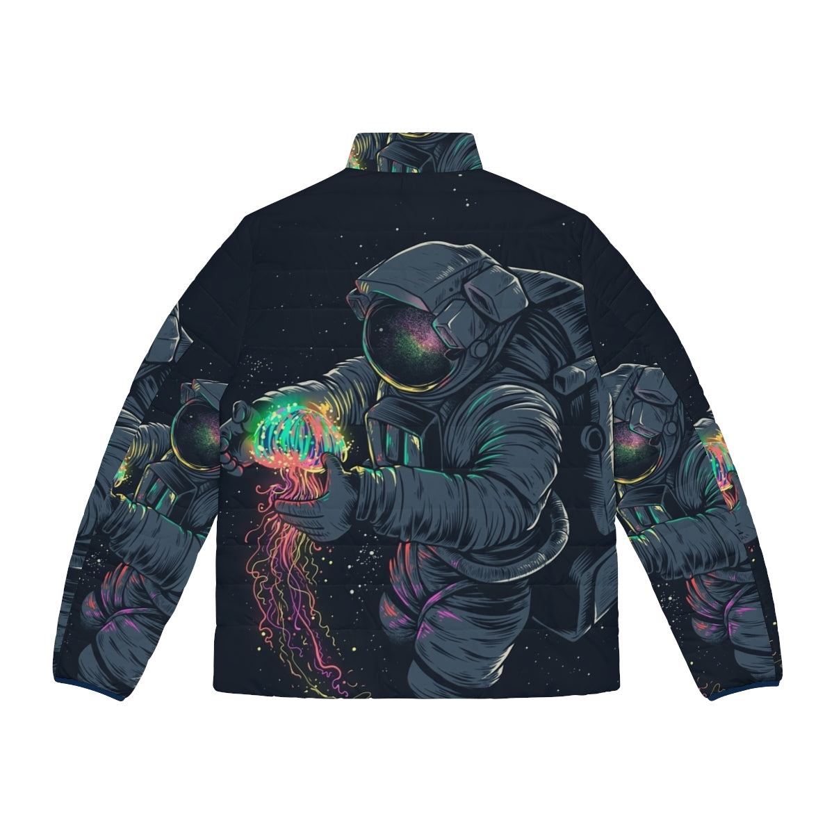 Cosmic Jellyspace Puffer Jacket - Interstellar Inspired Design for the Modern Astronaut - Back