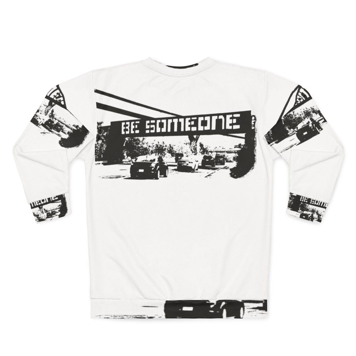 "Be Someone" Houston Sweatshirt with Graffiti-Inspired Two-Tone Design - Back