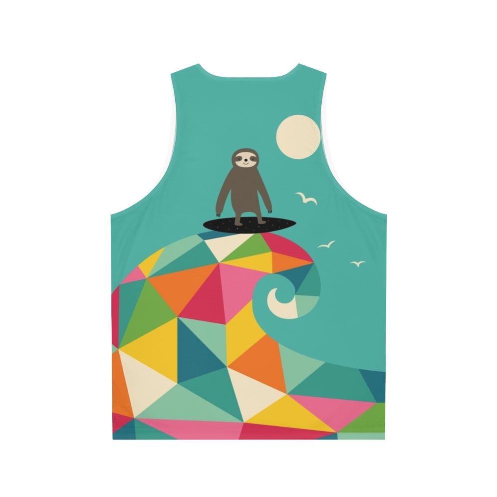 Surfs Up Sloth Unisex Tank Top - Back