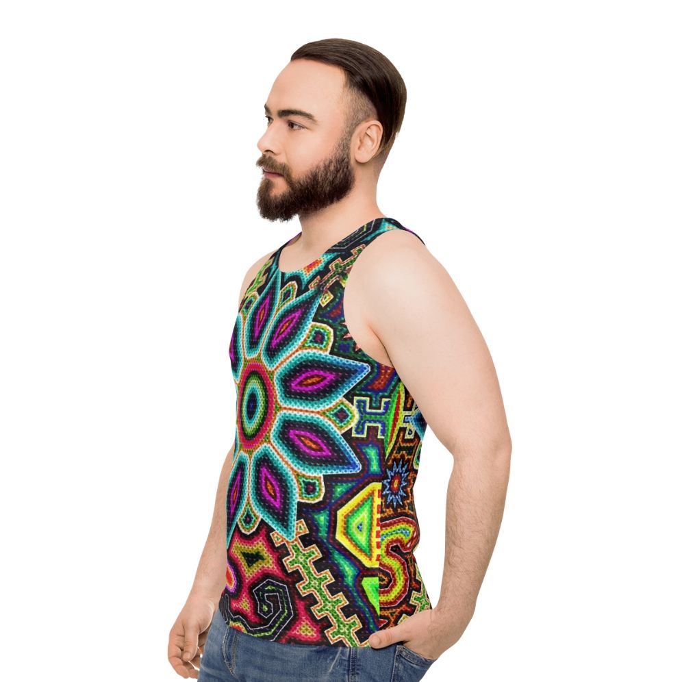 Huichol art Mexico unisex tank top - men side