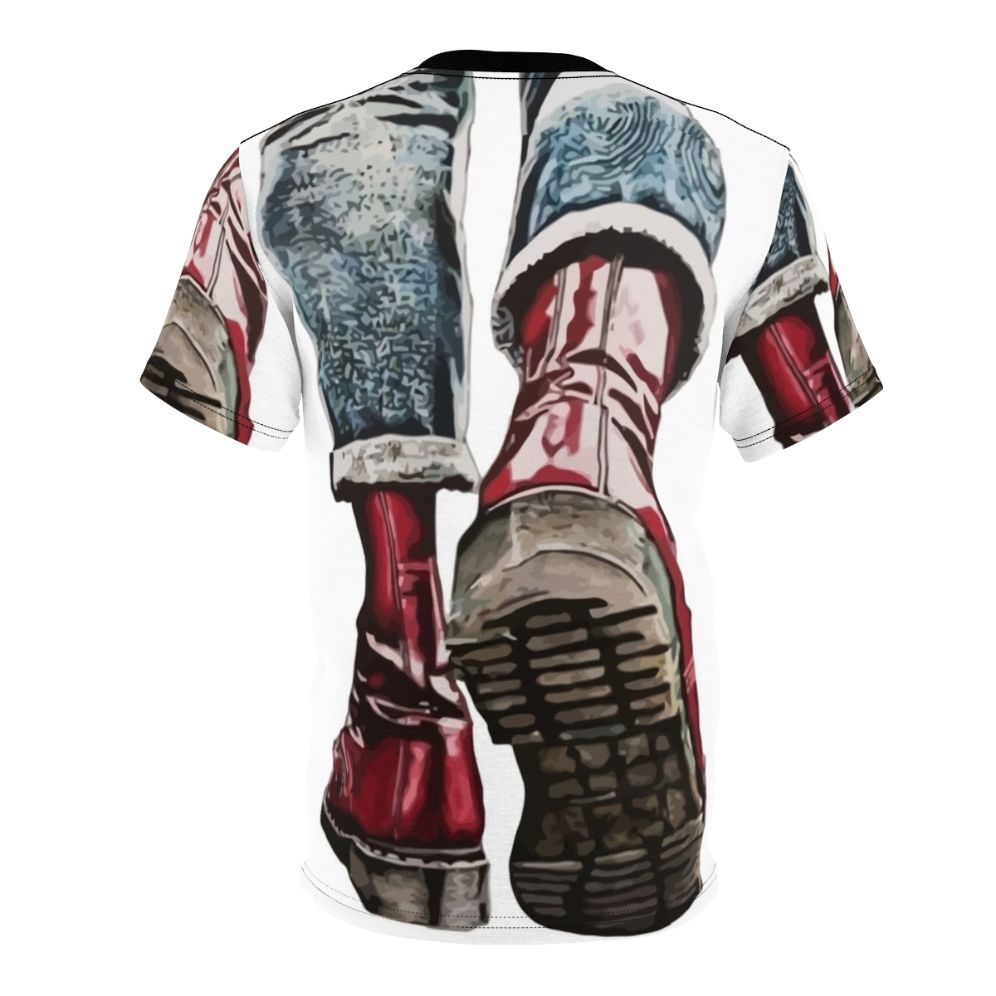 Stylish Skinhead Boots AOP T-Shirt featuring a bold and vibrant all-over print design - Back