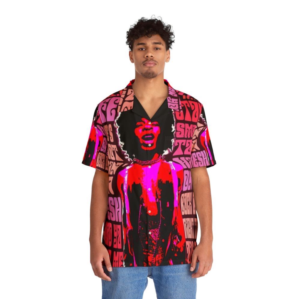 Retro Vintage Hawaiian Shirt with Sly and the Family Stone Inspired Design - People Front