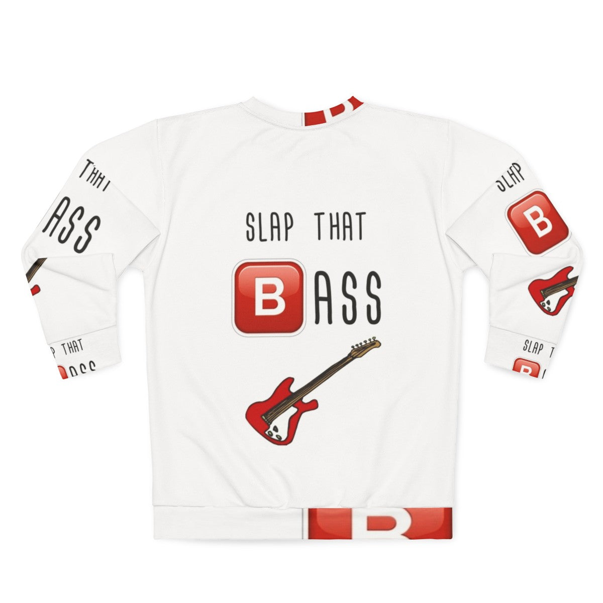 Slap that bass sweatshirt featuring an impossible bassline design - Back