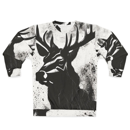 Stag Sweatshirt with Mythical Deer Graphic