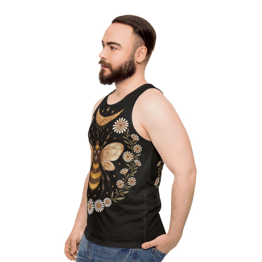 Honey Moon Unisex Tank Top with Floral and Bee Design - men side