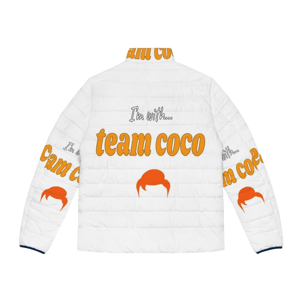 Team Coco Puffer Jacket with Thick Font and 4Eights Design - Back