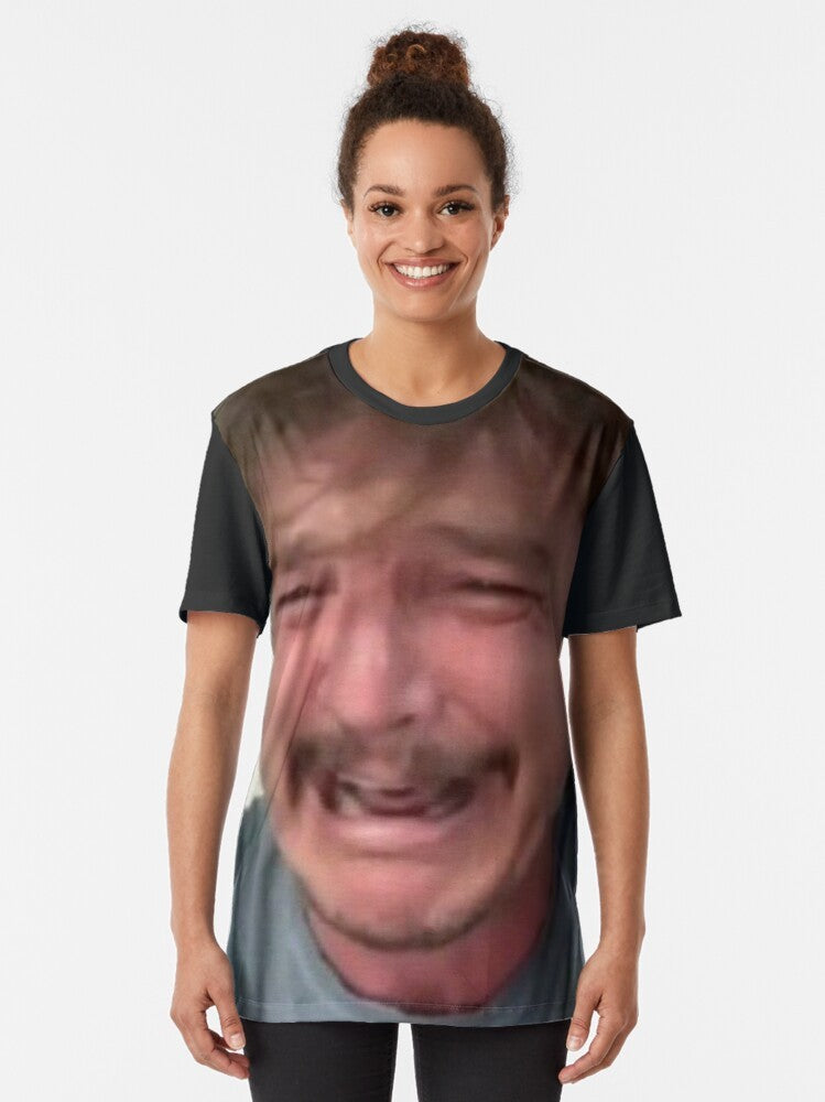 Pedro Pascal Crying Meme Graphic T-Shirt - Women